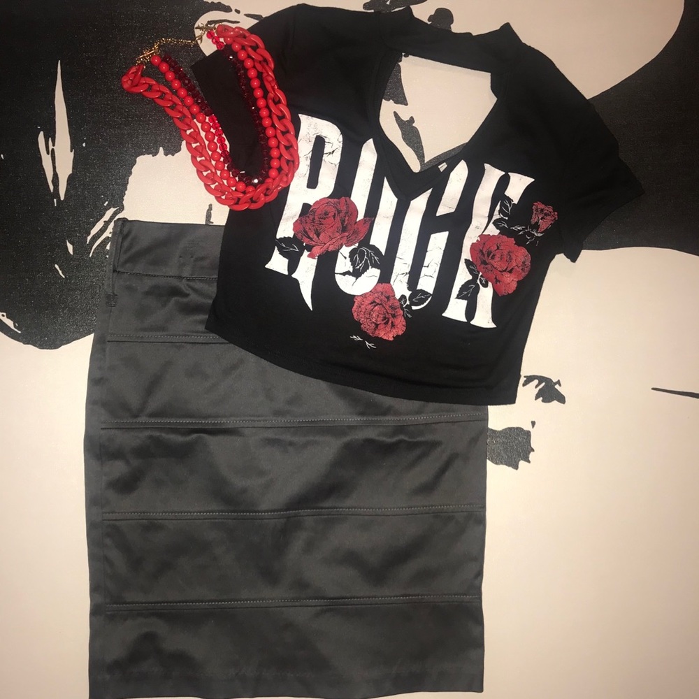 2B Clothing | Slate Gray Sateen Pencil Skirt